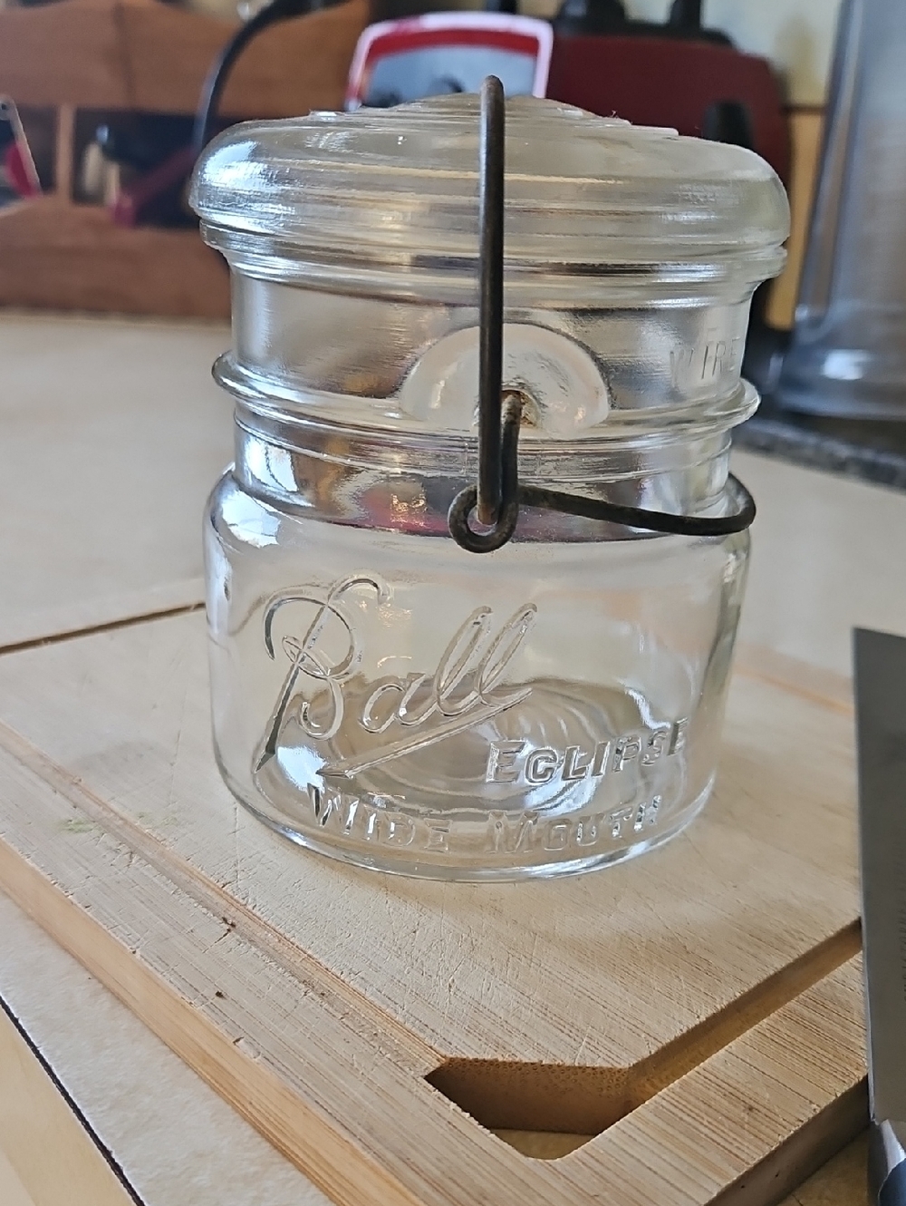 Ball Eclipse Wide Mouth Glass Jar with Wire Bail Lid